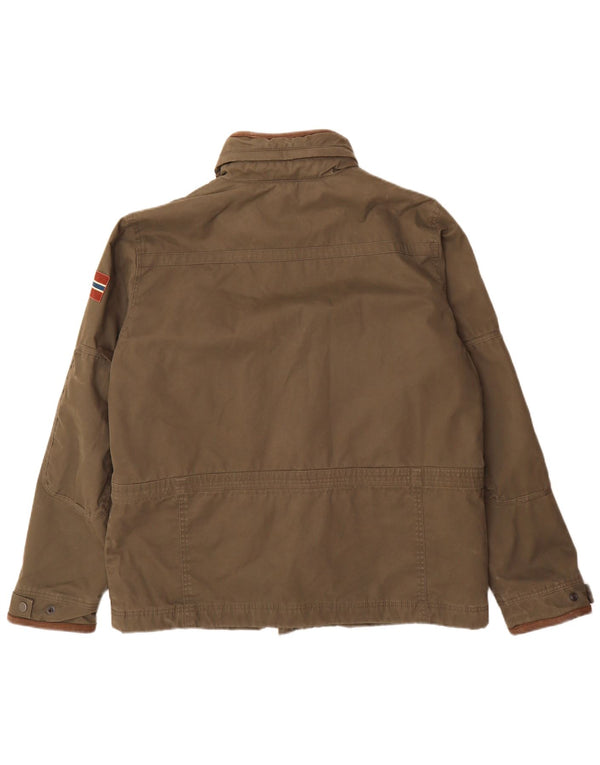 Napapijri Herre Geographic Utility Jacket UK 42 XL Khaki Cotton