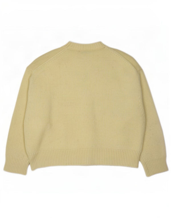 Zara Dame sweater med rund hals i overstørrelse UK 14 Medium Gul Akryl