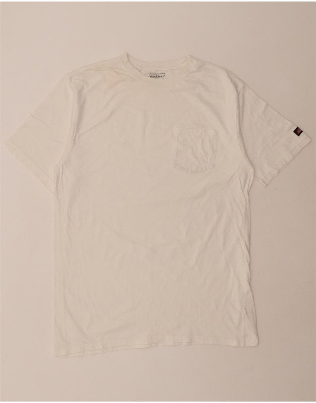 DICKIES Mens T-Shirt Top Large White Cotton Vintage Dickies and Second-Hand Dickies from Messina Hembry 