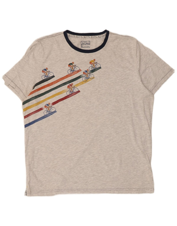 Fat Face Herre Grafisk T-Shirt Top XL Grå Bomuld