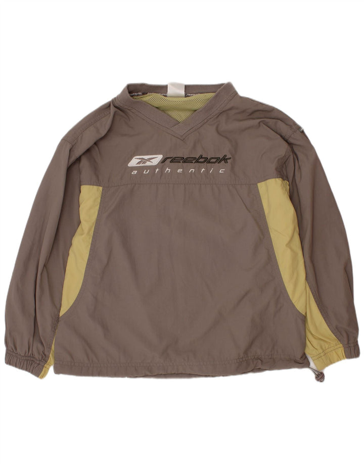 Reebok Boys Grafisk Pullover Træningsdragt Top 9-10 år Grå Colourblock