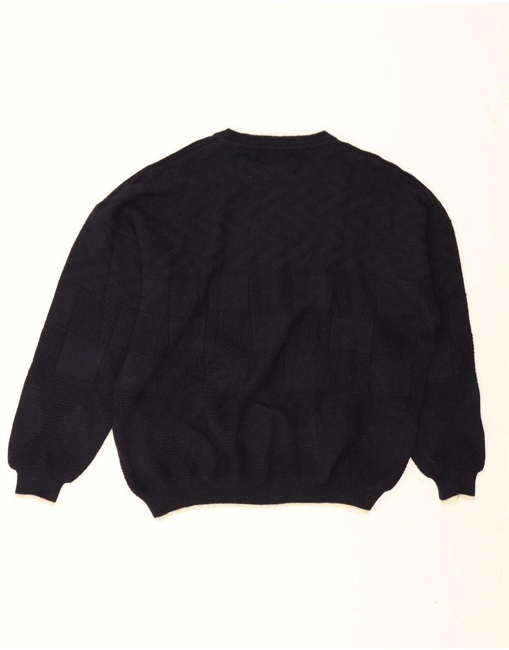 Cacharel Herre Crew Neck Jumper Sweater XL Navy Blue New Wool