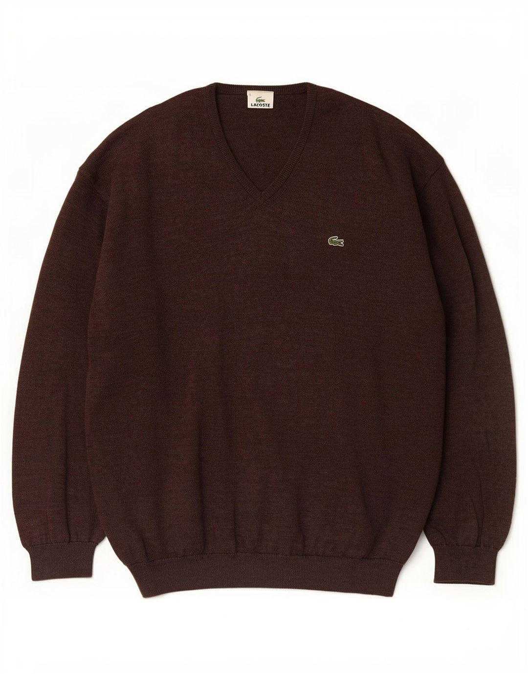 Lacoste Herre V-hals sweater str. 6 XL Brun