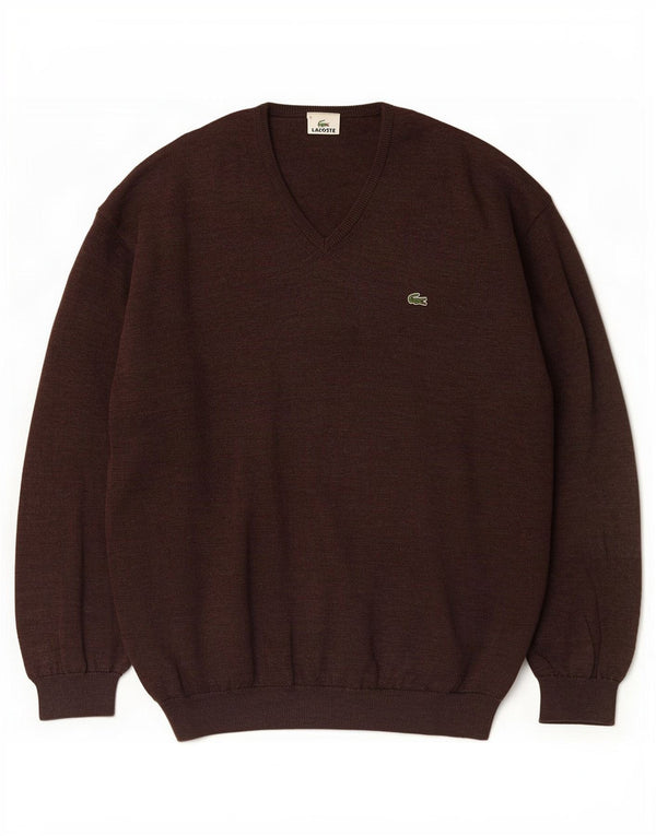 Lacoste Herre V-hals sweater str. 6 XL Brun