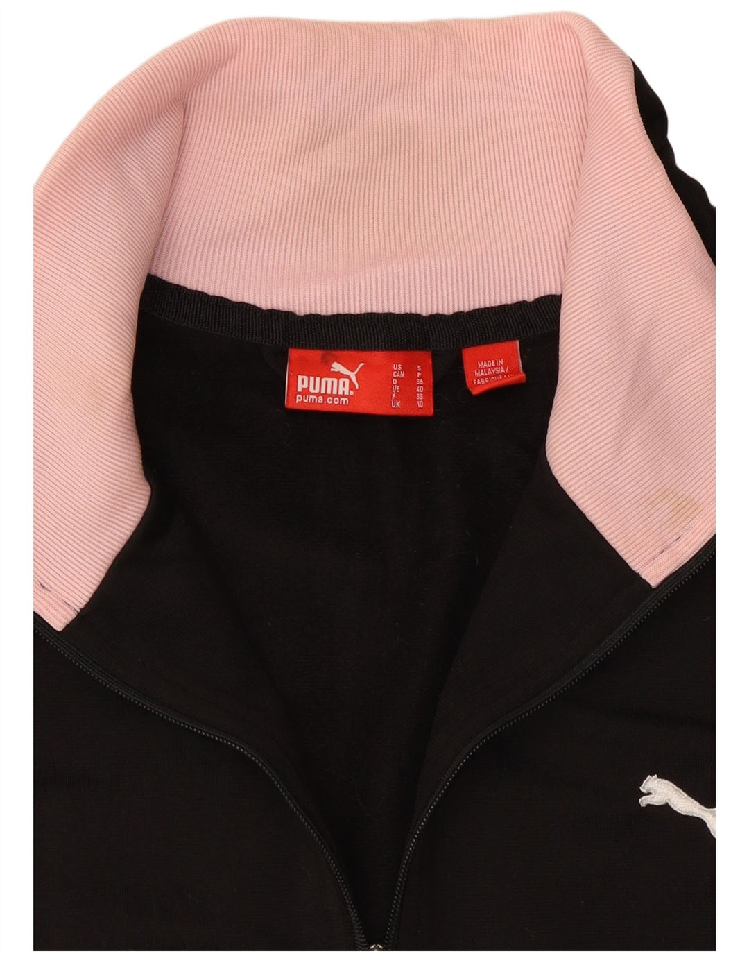 Puma Womens Crop træningsdragt topjakke UK 10 Small Black Colourblock