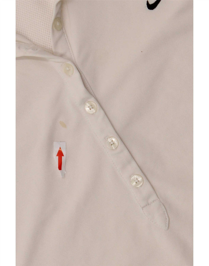 Nike Dame Polo Shirt UK 8/10 Small Off White