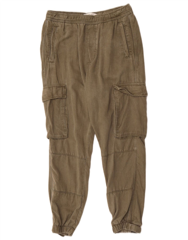Zara Herre Joggers Cargo Bukser Medium W31 L26 Khaki Lyocell