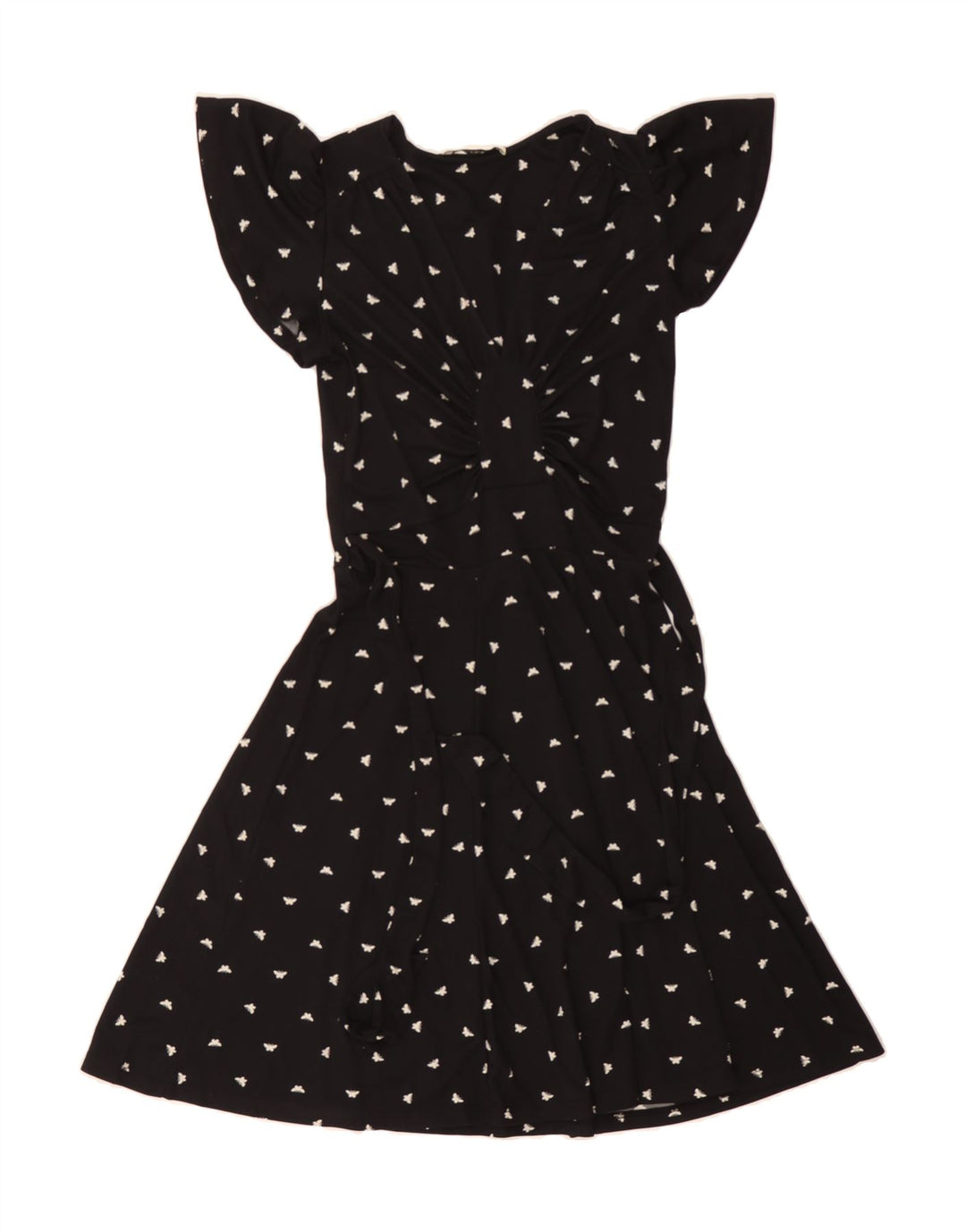 OASIS Womens A-Line Dress UK 6 XS Black Polyester Butterfly Vintage Oasis and Second-Hand Oasis from Messina Hembry 