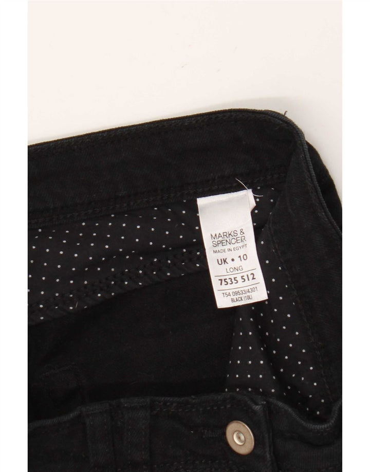 Marks & Spencer Dame Long Bootcut Jeans UK 10 Small W28 L33 Black Bomuld