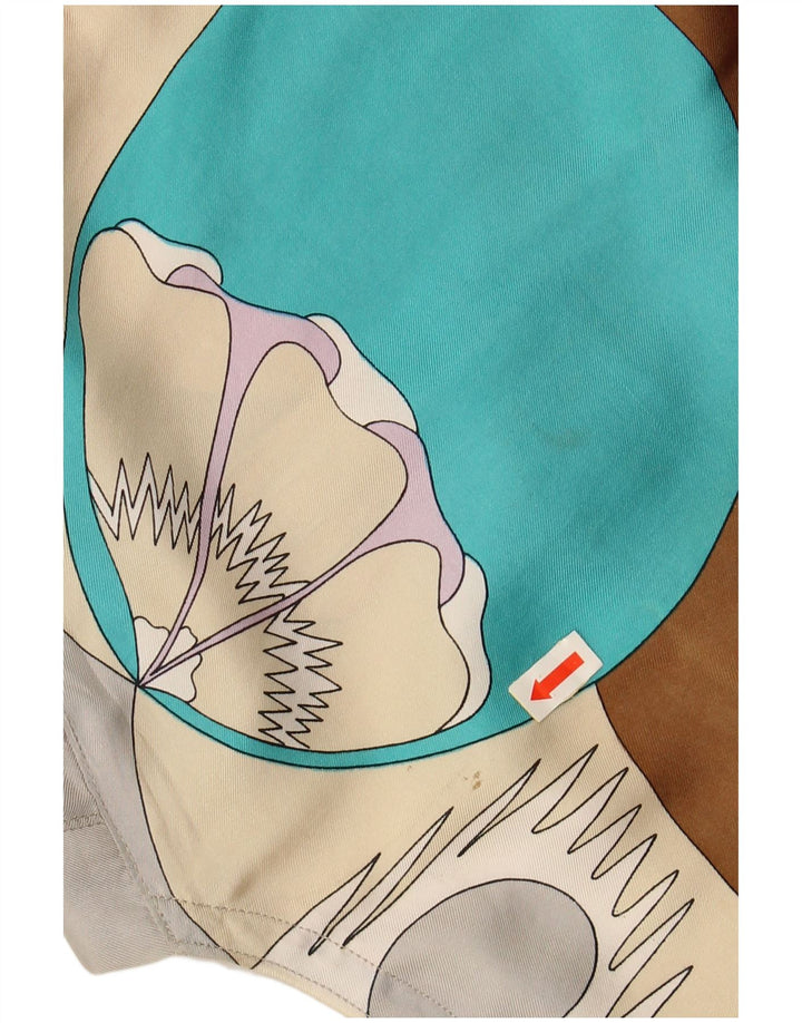 VINTAGE kvinders abstrakt mønster bluse Top UK 14 Medium Flerfarvet