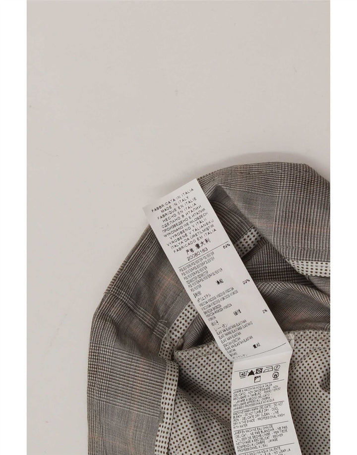 Sisley Dame Slim Suit Bukser IT 42 Medium W30 L33 Grå ternet polyester