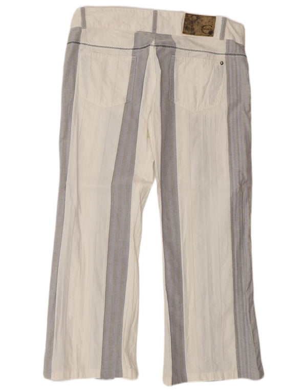 Cavalli Dame Bootcut Casual Bukser IT 46 Large W32 L27 Hvidstribet