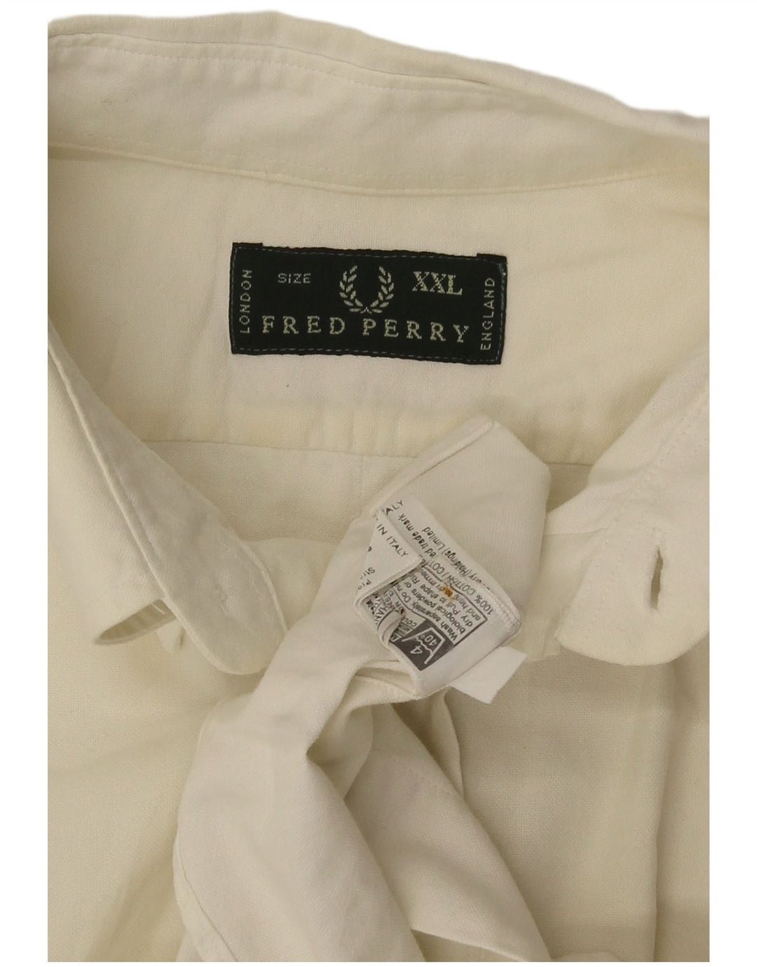 Fred Perry herreskjorte 2XL råhvid bomuld