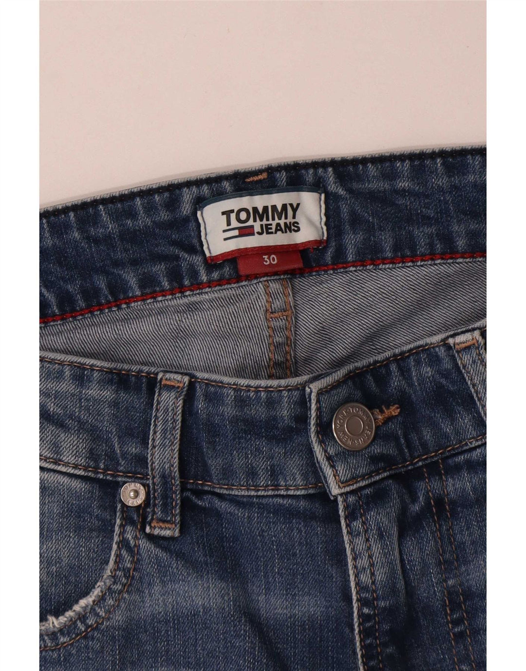 Tommy Hilfiger Herre Relaxed Fit denimshorts W30 Medium Blue Cotton
