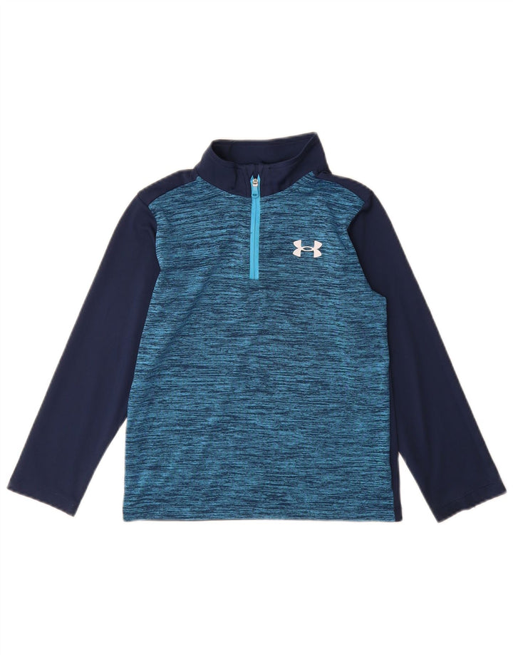 Under Armour Boys Pullover Træningsdragt Top 5-6 år Navy Blue Colourblock