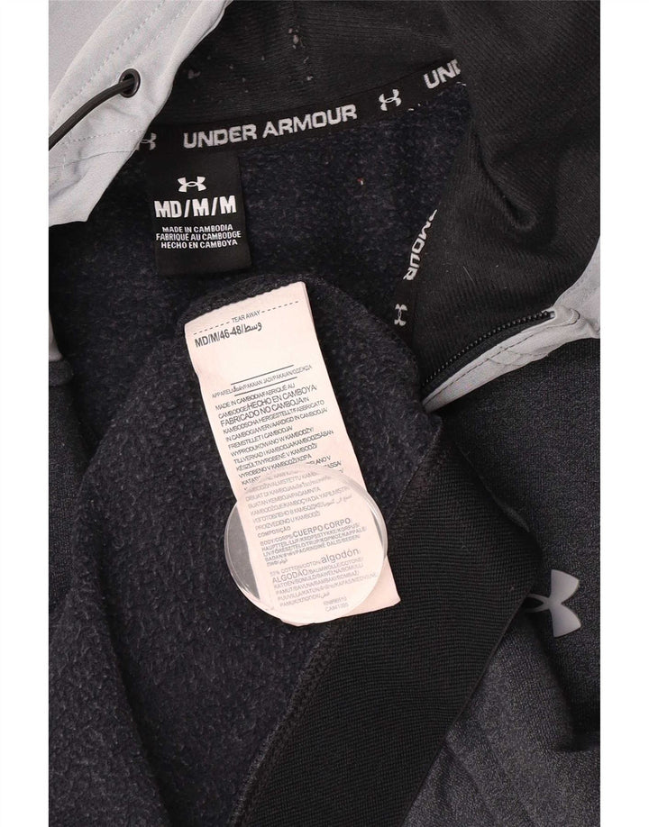 Under Armour Herre hættetrøje med lynlås mellemgrå Colourblock Bomuld