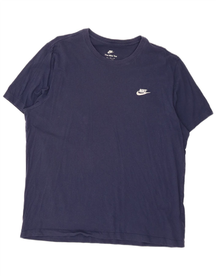 Nike T-shirt top til mænd XL marineblå bomuld
