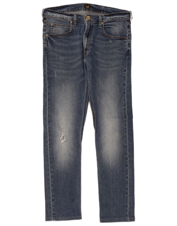 LEE Dame Luke Distressed Slim Jeans W31 L29 Blå Bomuld