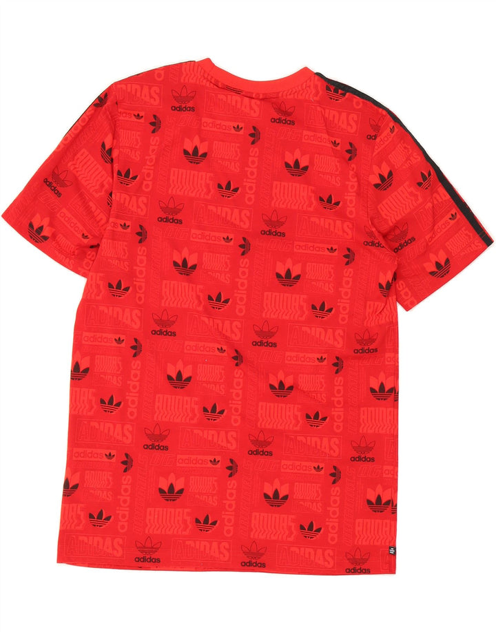 ADIDAS Mens Graphic T-Shirt Top Small Red Polyester Vintage Adidas and Second-Hand Adidas from Messina Hembry 