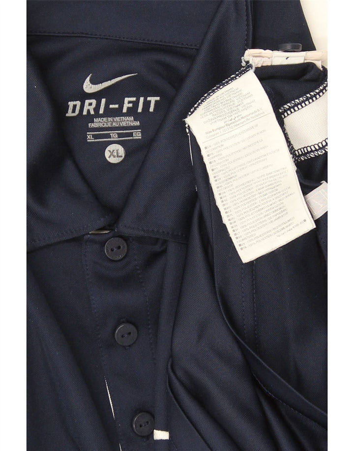 Nike Dri Fit Polo Shirt til mænd XL Marineblå Colourblock Polyester