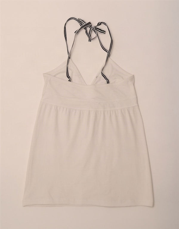 North Sails Dame Crop Halter Top UK 14 Large White Bomuld