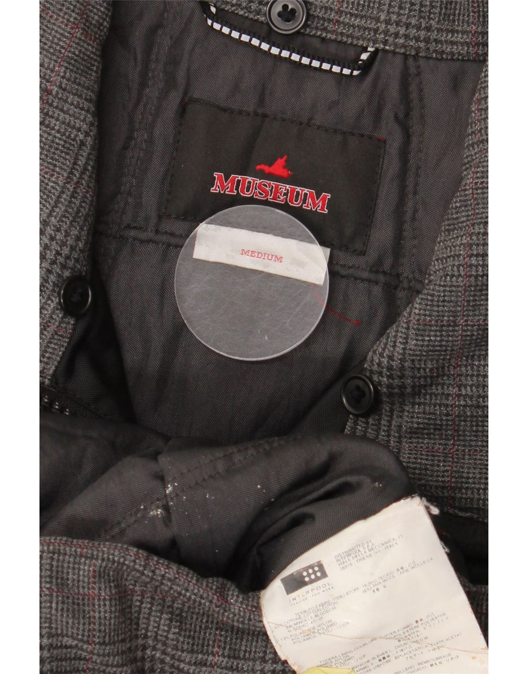 Museum Womens Bomber Jacket UK 14 Medium Grey Houndstooth Bomuld