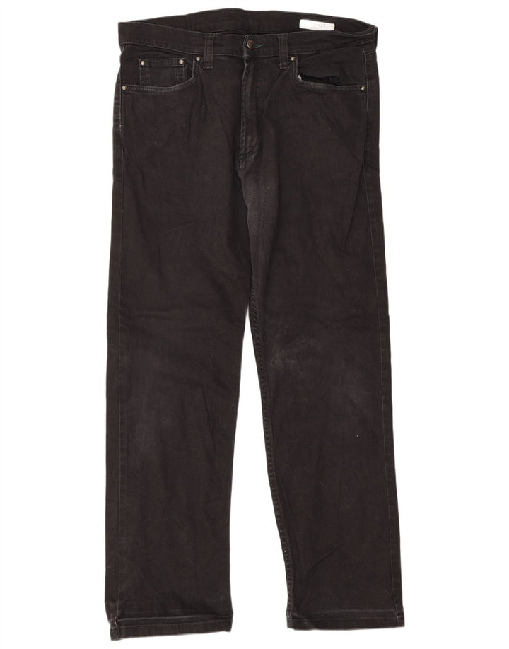Marks & Spencer Herre Regular Straight Jeans W34 L29 Sort Bomuld