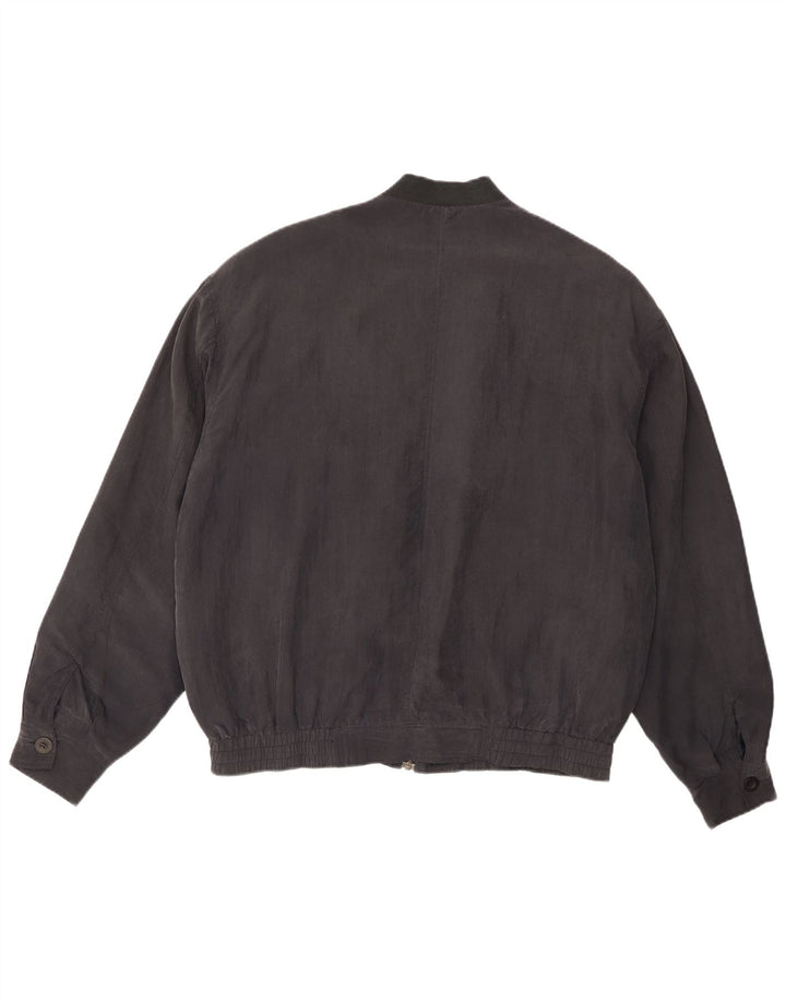 Vintage bombeflyjakke til mænd IT 48/50 Medium Flerfarvet geometrisk silke