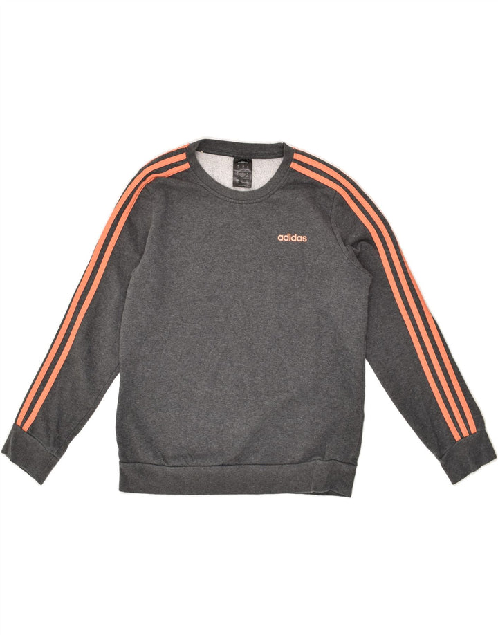 ADIDAS Womens Sweatshirt Jumper UK 12/14 Medium Grey Polyester Vintage Adidas and Second-Hand Adidas from Messina Hembry 