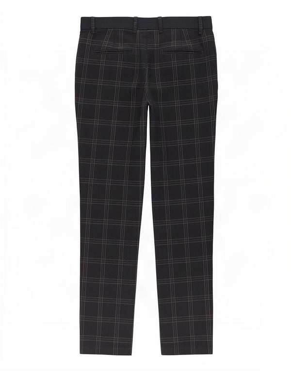 Zara Dame Slim Chino Bukser Medium W31 L29 Marineblå Ternet polyester