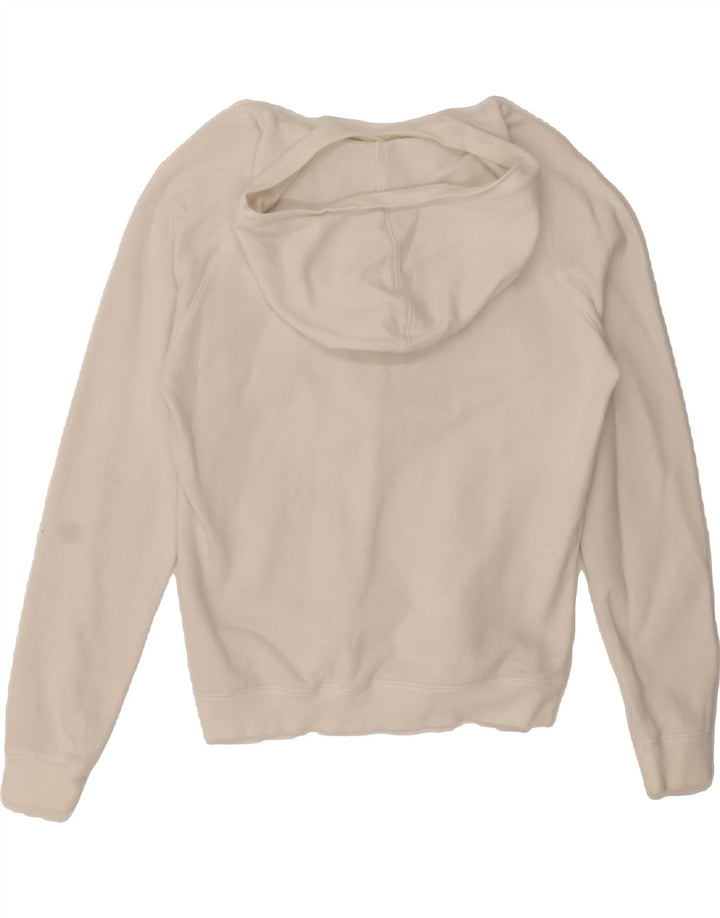 REEBOK Womens Graphic Hoodie Jumper UK 14 Medium White Polyester Vintage Reebok and Second-Hand Reebok from Messina Hembry 