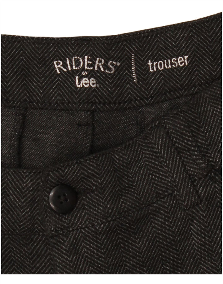 LEE Womens Riders Bootcut Cropped Trousers W32 L25 Grey Herringbone