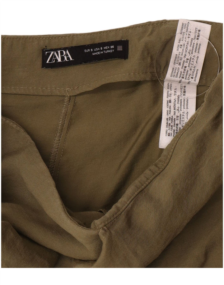 Zara Casual Shorts til kvinder Small W26 Khaki Modal