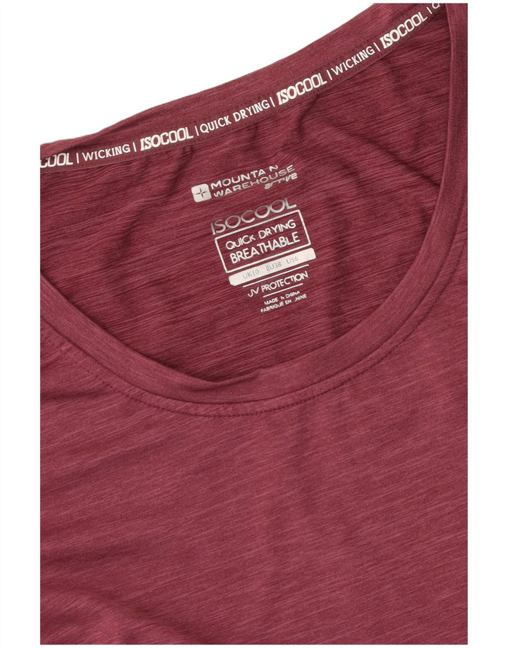 Mountain Warehouse Dame IsoCool T-Shirt Top UK 10 Small Maroon Flecked
