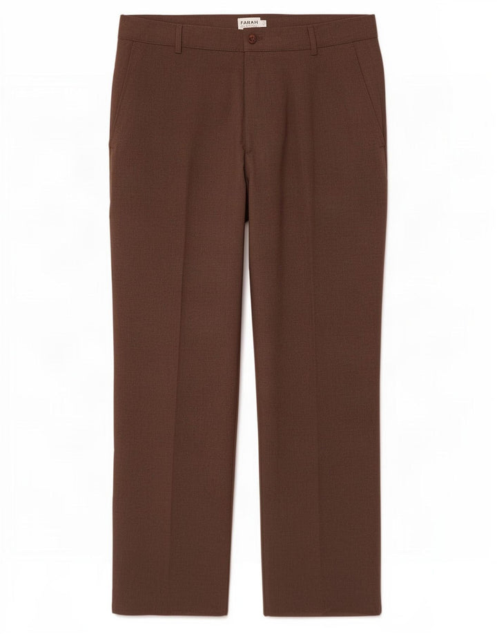 Farah Lige Chinobukser til mænd W36 L31 Brun polyester