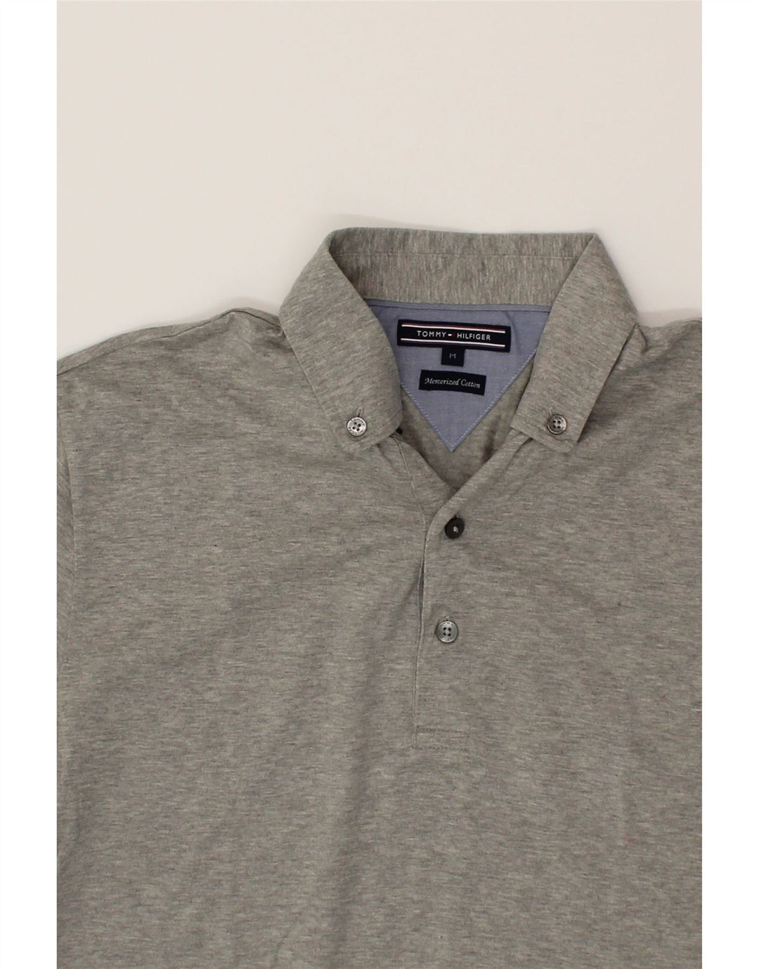 TOMMY HILFIGER Mens Polo Shirt Medium Grey Cotton Vintage Tommy Hilfiger and Second-Hand Tommy Hilfiger from Messina Hembry 