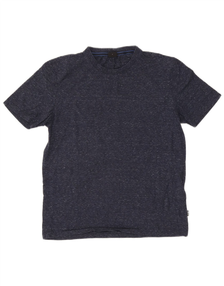 Hugo Boss Herre T-Shirt Top Medium Marineblå Flecked Bomuld