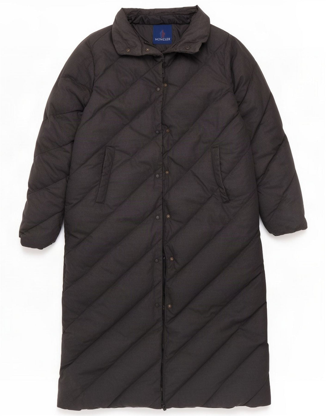 Moncler Dame Oversized Polstret Frakke Størrelse 3 Medium Grey Cotton