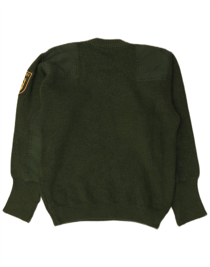 Vintage Herre grafisk rund hals sweater IT 50 Medium Grøn