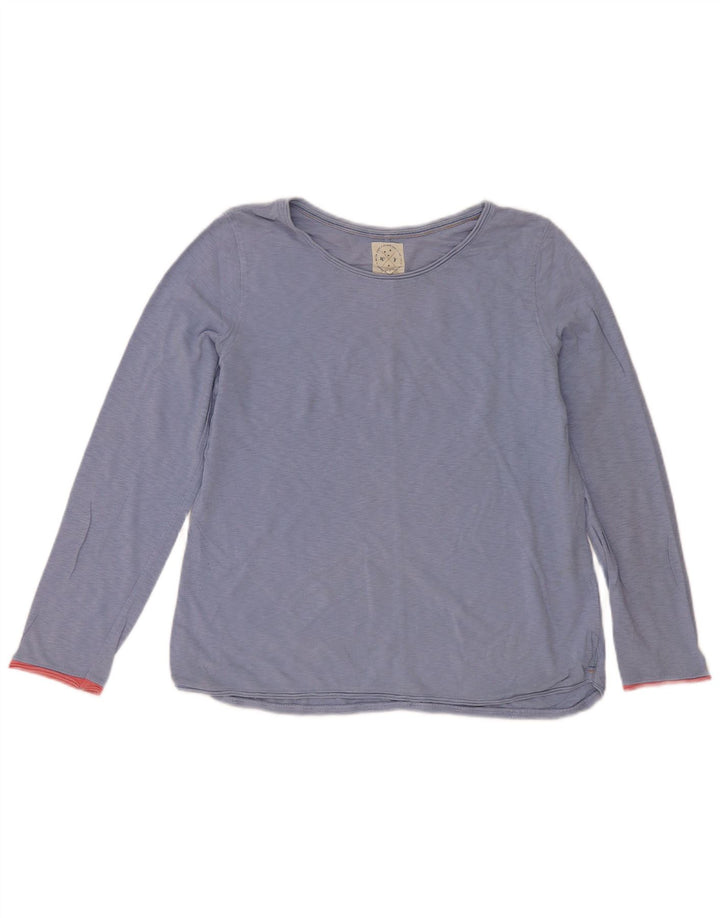 White Stuff Dame Top Langærmet UK 12 Medium Blue Flecked Bomuld