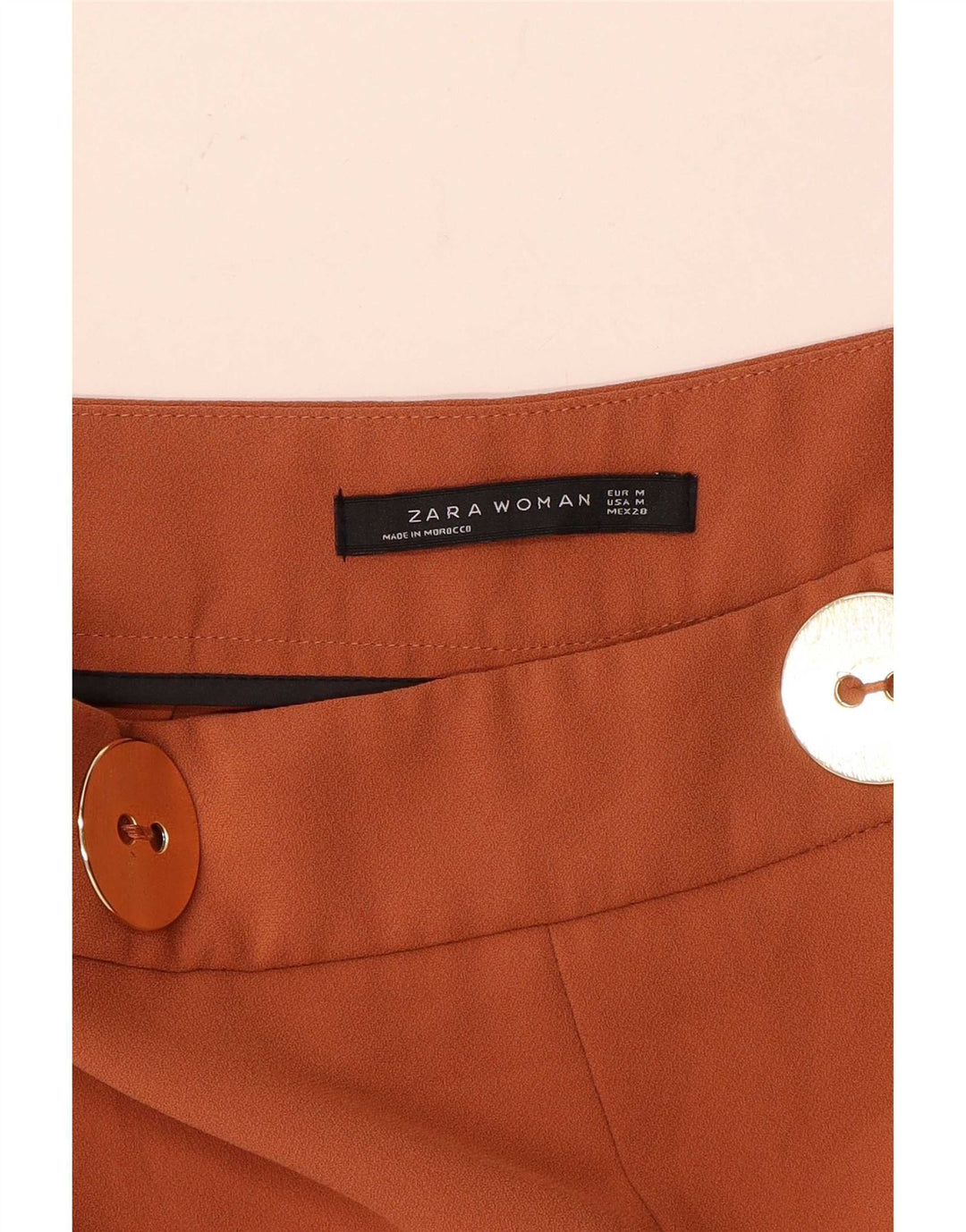 Zara Kvinder Casual Bukser med brede ben Medium W28 L34 Brun