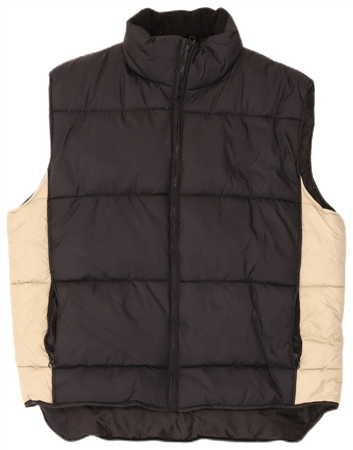 Multiblu Herre Polstret Gilet UK 38 Medium Sort Colourblock Polyamid