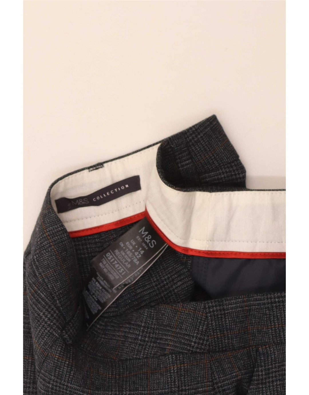 Marks & Spencer Chinobukser til kvinder UK 14 Medium W32 L27 Grå Plaid