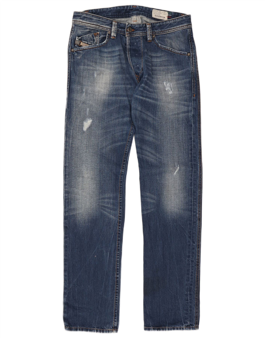 Diesel Herre Darron Distressed Slim Tapered Jeans W30 L32 Blå Bomuld