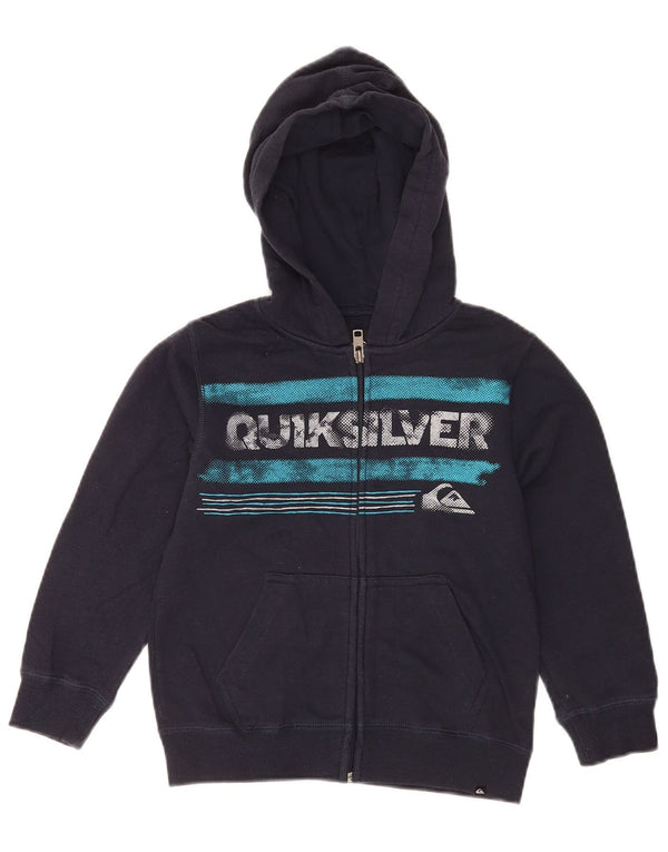 Quiksilver drenge grafisk hættetrøje med lynlås 5-6 år marineblå bomuld