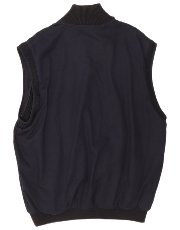 Vintage Mens Gilet UK 44 2XL Navy Blue Wool