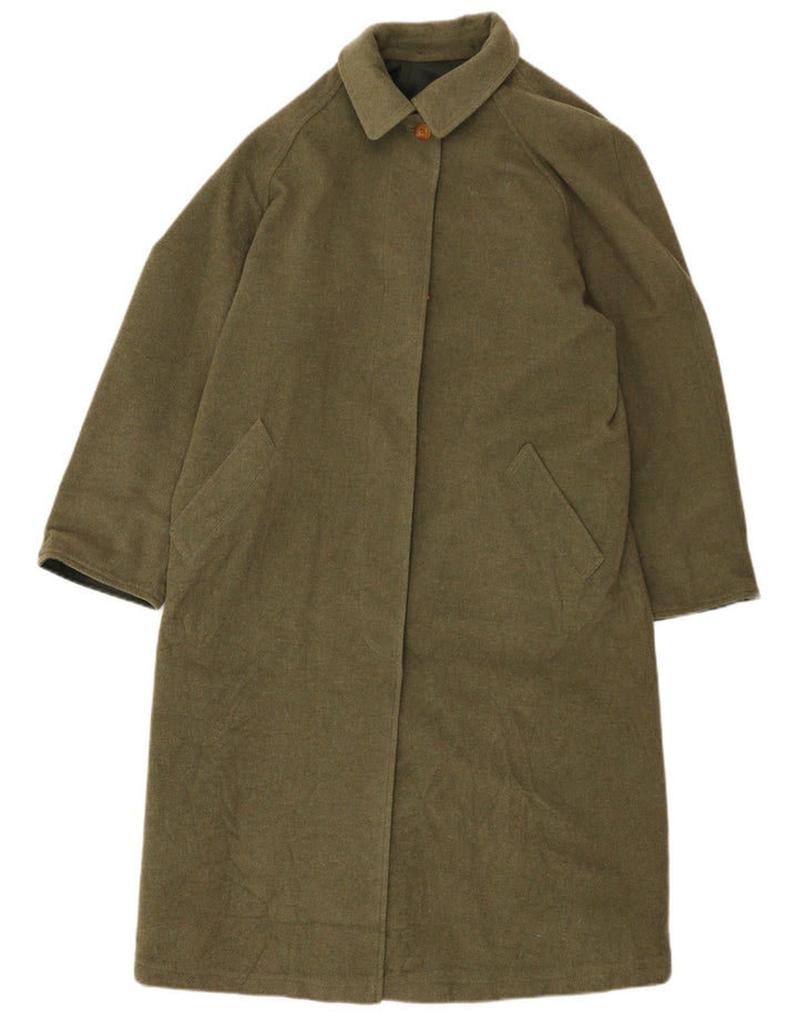 Vintage vendbar overfrakke til kvinder EU 44 XL Khaki Polyester