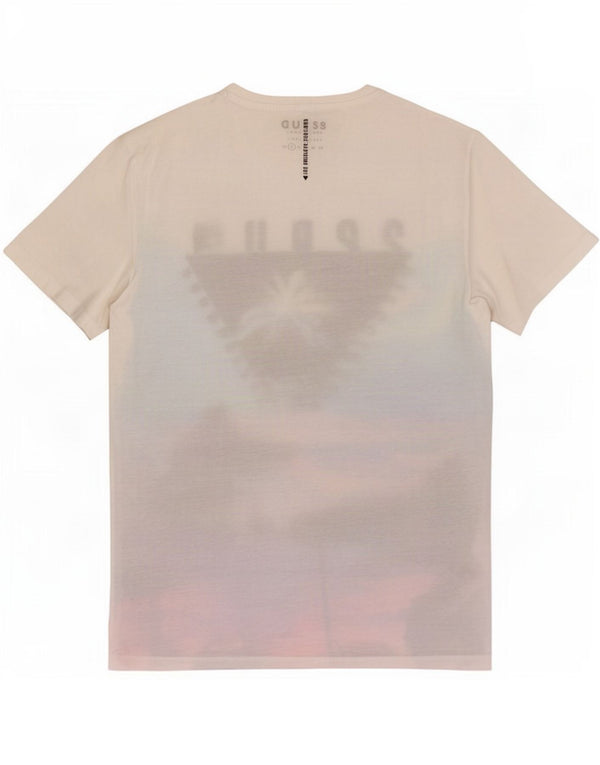 Guess Herre grafisk T-shirt top lille hvid blomstret polyester