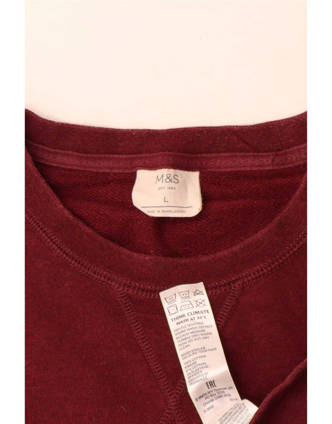 Marks & Spencer Herre Sweatshirt Jumper Stor rødbrun bomuld