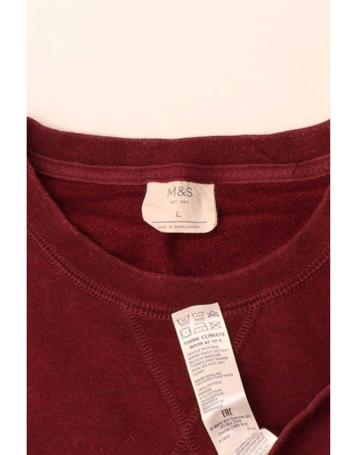 Marks & Spencer Herre Sweatshirt Jumper Stor rødbrun bomuld